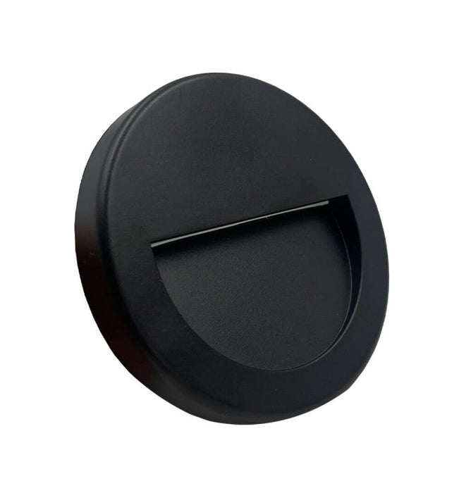 3W Circular LED Step-Wall Light BLACK IP65