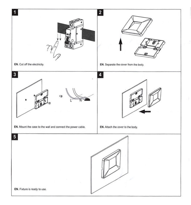 3W Rectangular LED Step-Wall Light BLACK IP65