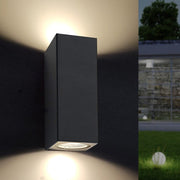 Outdoor and Indoor Cube LED Wall Light for GU10 in Black - Wall Light Fixtures - Floodlights
