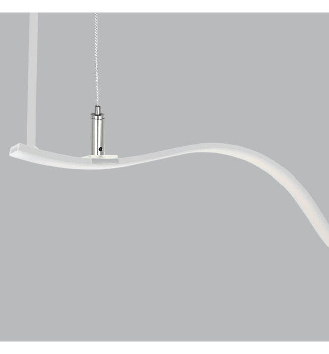 22W Linear Pendant Light MILANO Slim SILVER Curved - 4000K - 1.5m