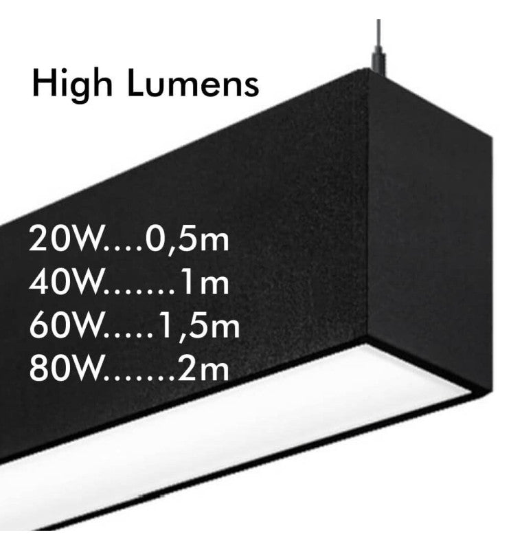 MUNICH LED Pendant Light Black 0.5m 1m 1.5m 2m