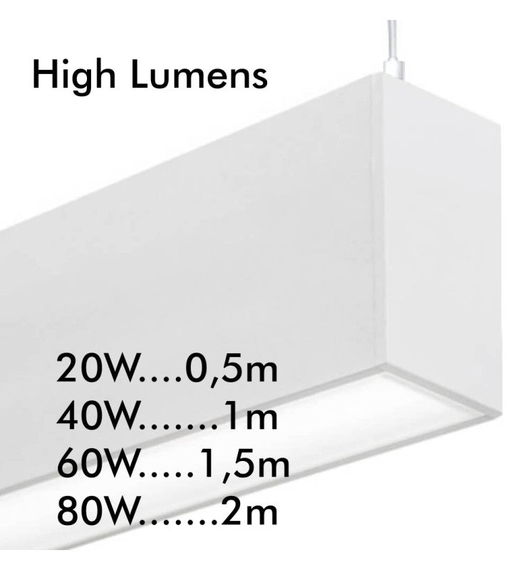 MUNICH LED Pendant Light White 0.5m 1m 1.5m 2m - Ceiling Light Fixtures - Linear Lights
