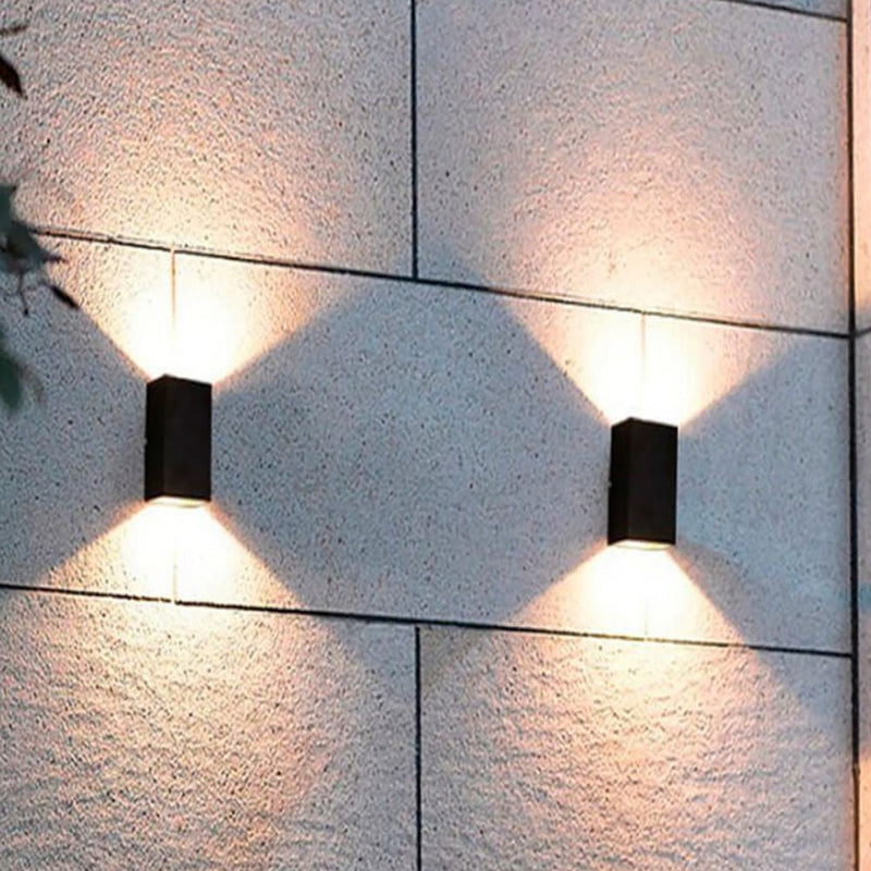 Outdoor and Indoor Cube LED Wall Light for GU10 in Black - Wall Light Fixtures - Floodlights