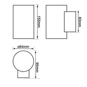 Outdoor and Indoor Cylindrical LED Wall Light with PIR Sensor - Wall Light Fixtures - Floodlights