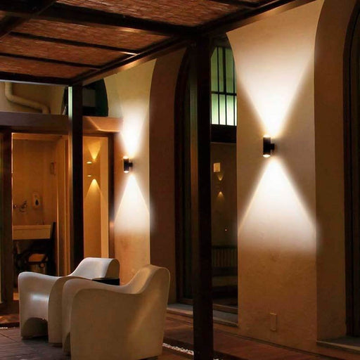 Outdoor and Indoor Cylindrical LED Wall Light with PIR Sensor - Wall Light Fixtures - Floodlights