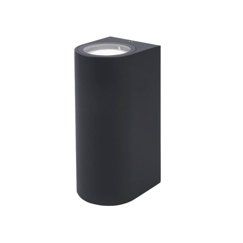 Outdoor and Indoor Round LED Wall Light for GU10 in Black - Wall Light Fixtures - Floodlights