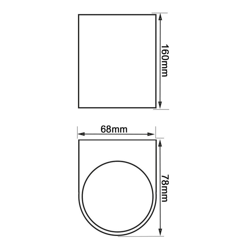 Outdoor and Indoor Round LED Wall Light for GU10 in Black - Wall Light Fixtures - Floodlights