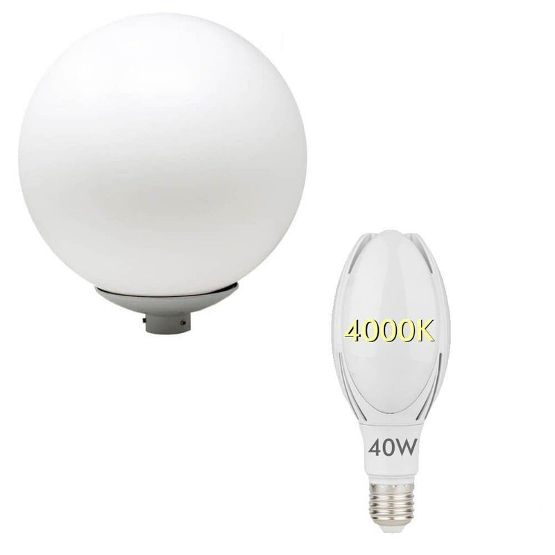 Outdoor Globe Streetlight for E27 LED Bulb - Landscape Pathway Lighting - Street Lights