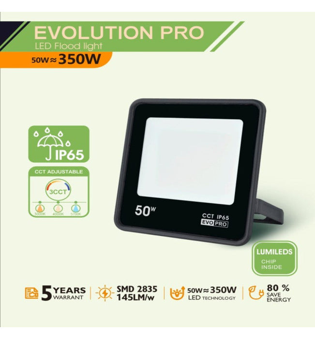 50W LED Floodlight EVO PRO with Lumileds Chips CCT