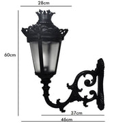 Outdoor QUEEN LED Wall Light in Lantern Shape with Arm - Wall Light Fixtures - Bollard Lights