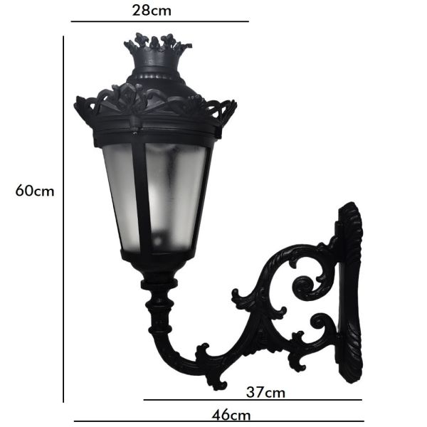 Outdoor QUEEN LED Wall Light in Lantern Shape with Arm - Wall Light Fixtures - Bollard Lights