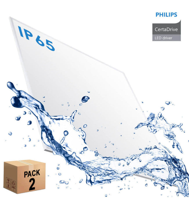 2Pack LED Panel 60x60cm 40W with Philips Driver - IP65 5700K