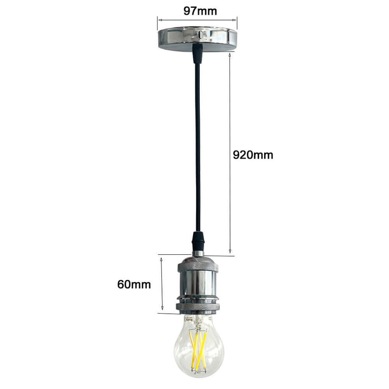 ROMA Pendant Lamp in Silver for E27 Bulb - Housing