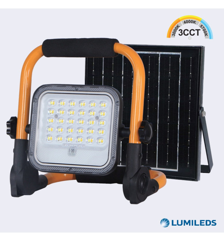 50W Portable Solar LED Floodlight - 3CCT - Lumileds Chip IP65