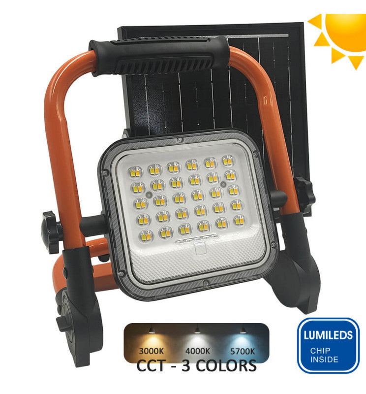 50W Portable Solar LED Floodlight - 3CCT - Lumileds Chip IP65