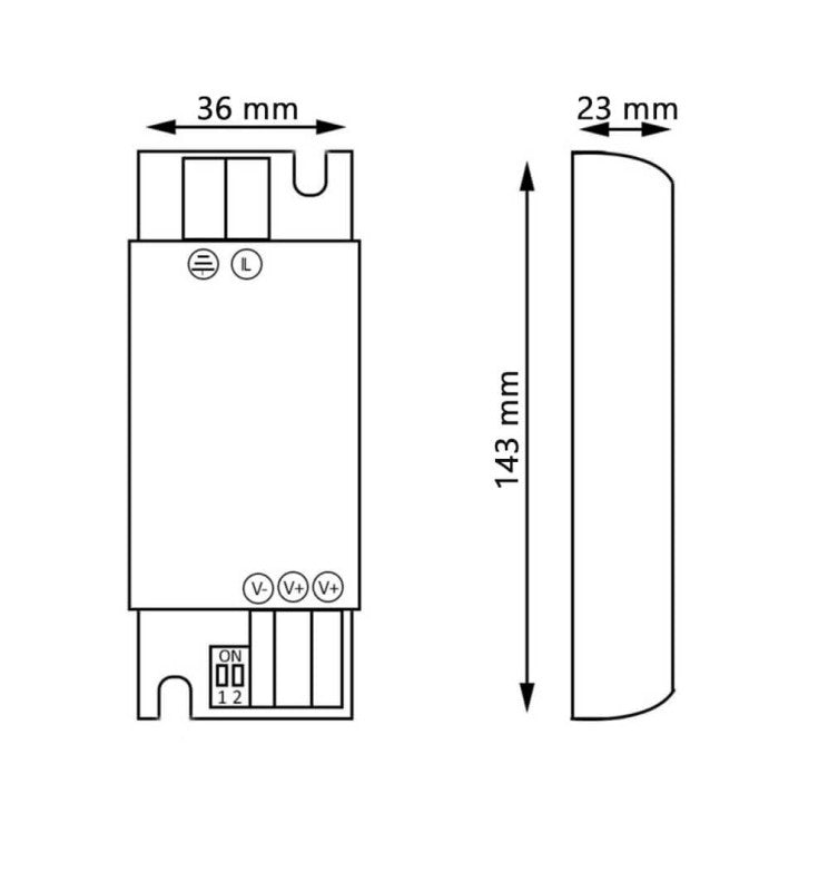 60W Power Supply Slim 12V 5A Aluminum IP20