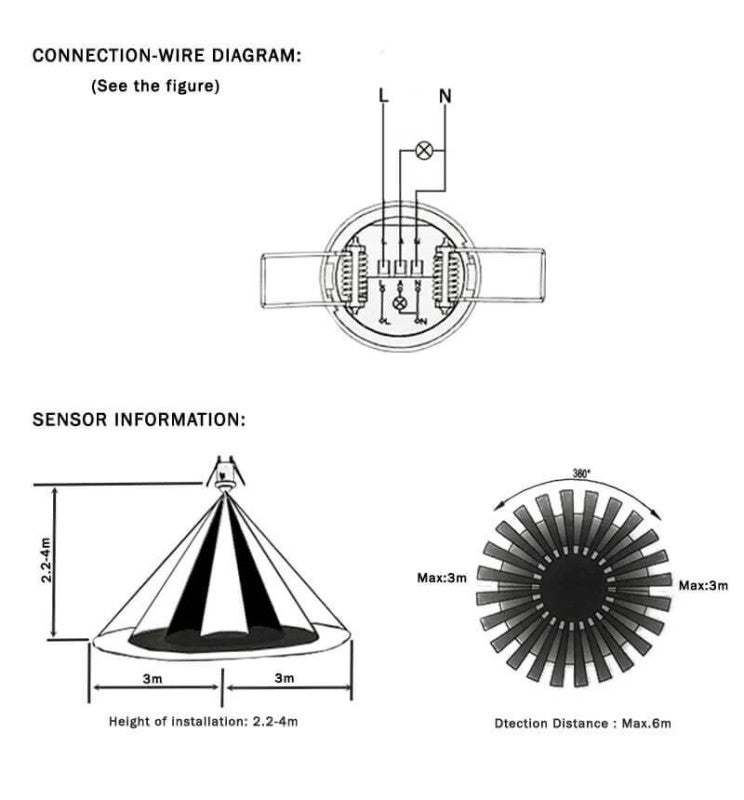 Recessed PIR Motion Detector AC220-240V | 360º