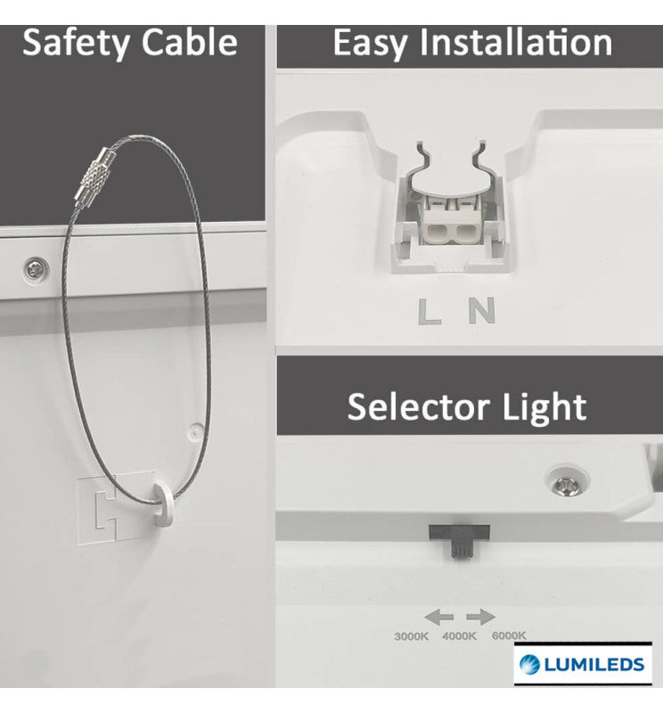 18W Square MOSS LED Ceiling Light in Black 3 CCT with Adjustable Cut-Out