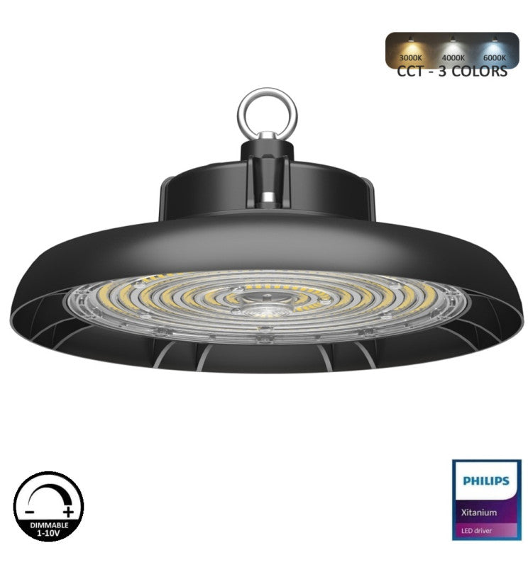 200W-160W-120W Power adjustable Dimmable Industrial LED UFO High Bay 3CCT