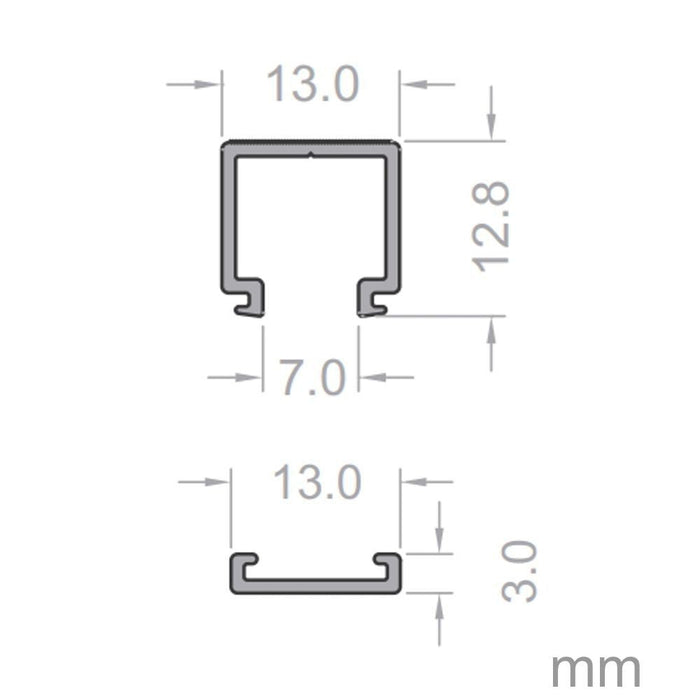 Profile for LED Strips MINI 2m - LED Strip Acessories - Ledex Lighting UK