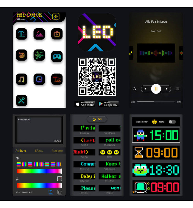 Programmable LED RGB Sign Remote Control and App Controlled - Digital Signs - Non-lighting Products