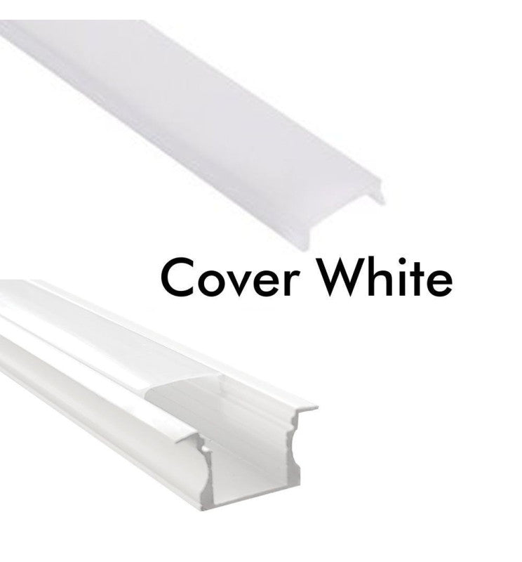 Recessed Aluminum Profile 2m in White or Black for LED Strip