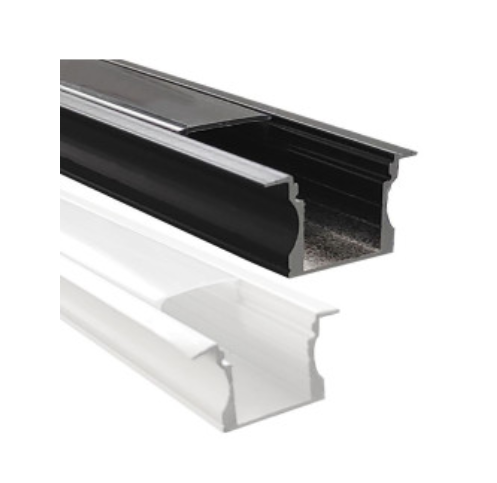 Recessed Aluminum Profile 2m in White or Black for LED Strip