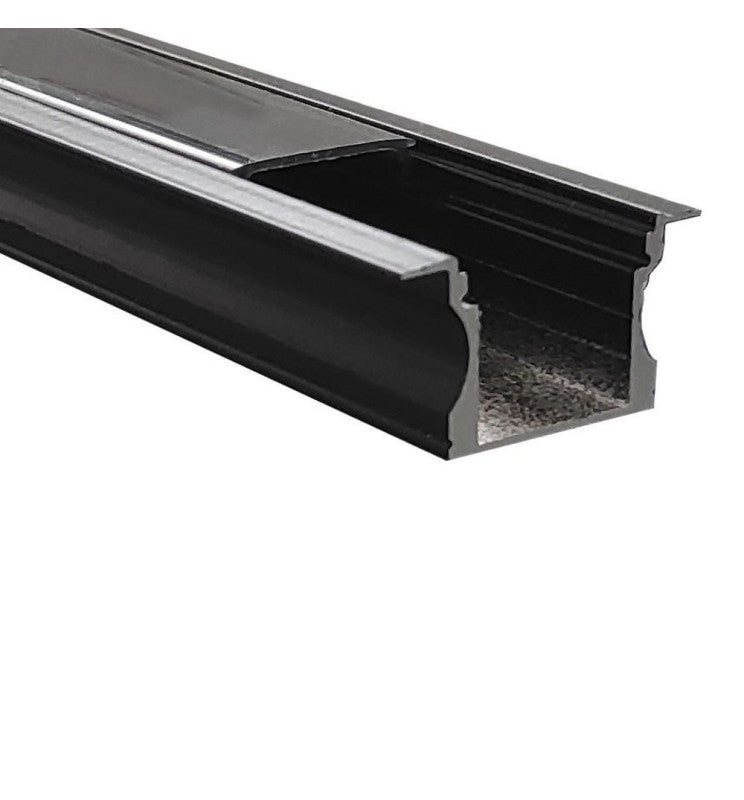 Recessed Aluminum Profile 2m in White or Black for LED Strip