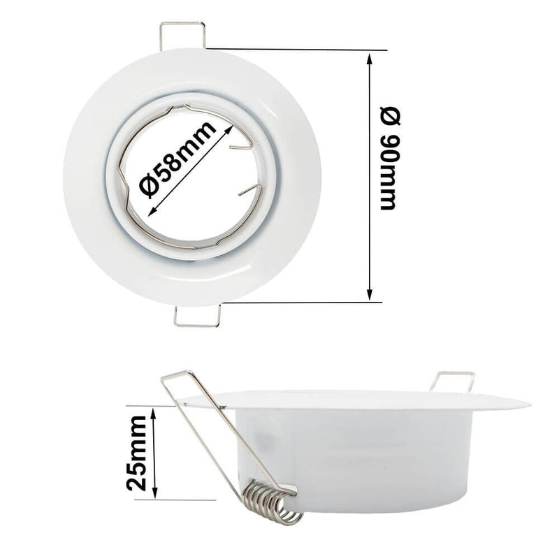 Recessed GU10 MR16 Lamp Holder in White - Lighting Accessories - Downlights