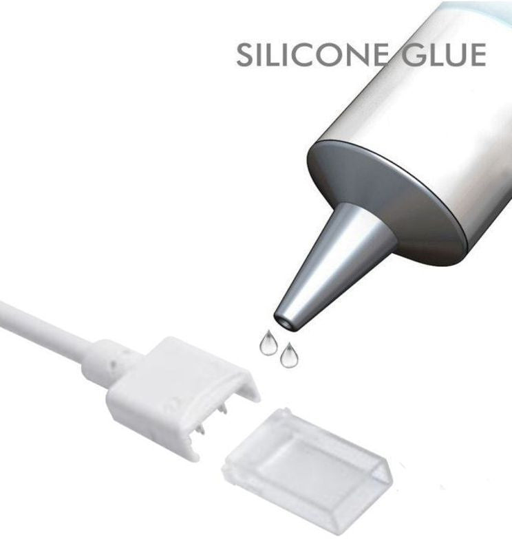 Silicone Glue & Connector Cable for 10mm COB + SMD LED Strips IP65 - Hardware Glue & Adhesives - Accessories