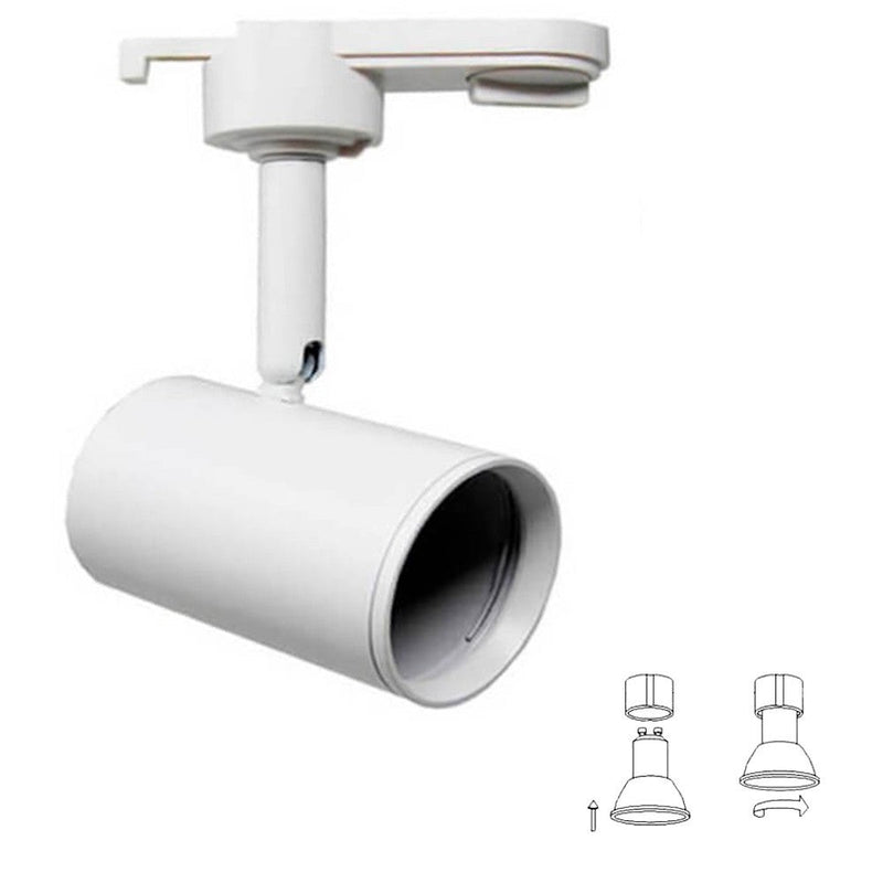 Single Phase GU10 LED Track Light in White - Track Lighting Fixtures - Track Lighting