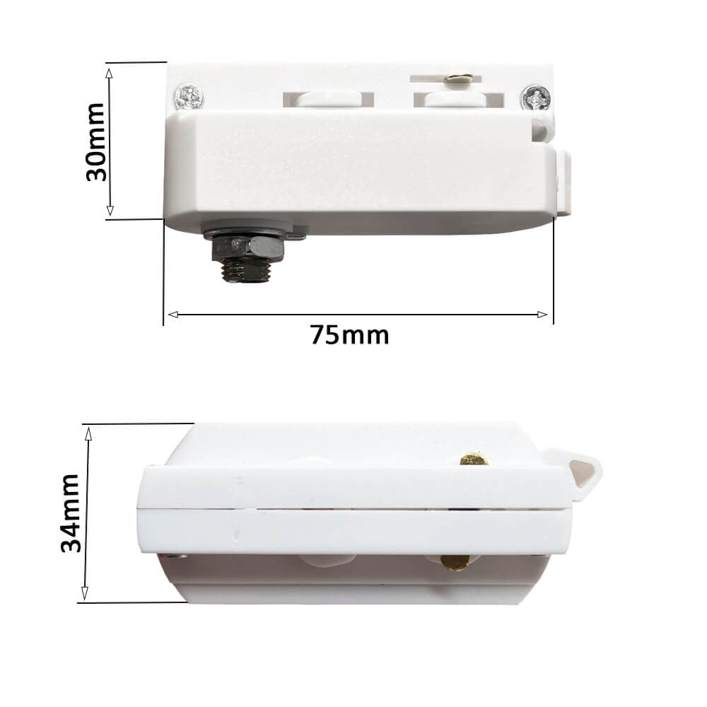Single Phase Rail Adapter Connector in White Buy in the UK | Ledex ...