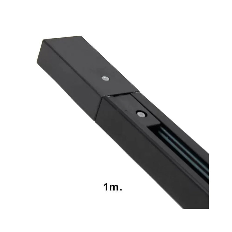 Single Phase Track Light Rail 1m in Black - Track Lighting Rails - Track Lighting