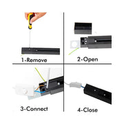Single Phase Track Light Rail 1m in Black - Track Lighting Rails - Track Lighting
