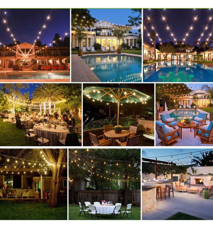 Outdoor Solar LED String Light 10m with 10xE27 Bulbs Remote Control - Solar LED light