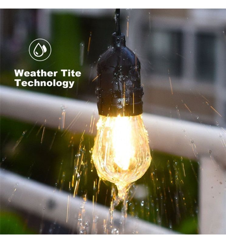 Outdoor Solar LED String Light 10m with 10xE27 Bulbs Remote Control - Solar LED light