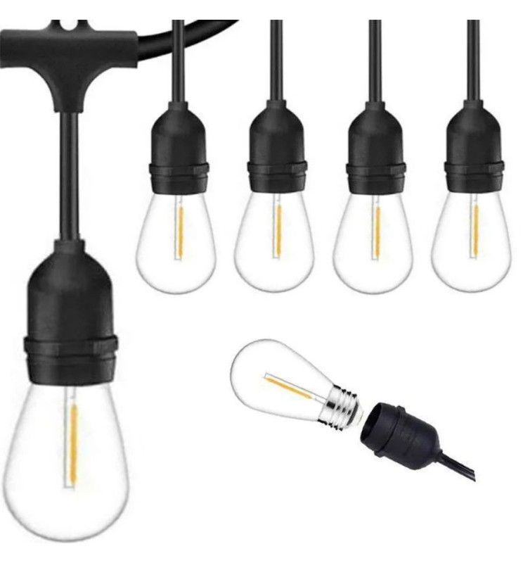 Outdoor Solar LED String Light 10m with 10xE27 Bulbs Remote Control - Solar LED light