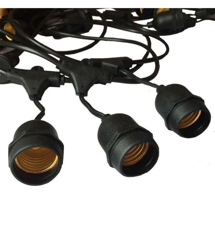 Outdoor Solar LED String Light 10m with 10xE27 Bulbs Remote Control - Solar LED light