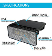 8W Solar LED Sconce with PIR Motion Sensor 4000K - Solar LED light