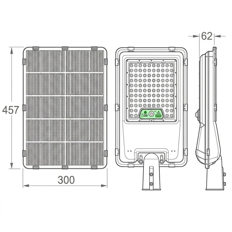 Solar LED Street Light 4800Lm with PIR Sensor & Remote Control 6500K IP65