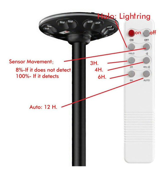 Solar LED Street Light With 4m Lamppost GARDEN 4000K and Remote Control