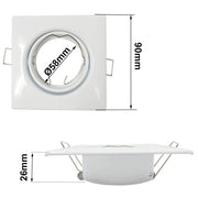Square Recessed Light Frame for GU10 MR16 Light Bulbs - Lighting Accessories - Downlights