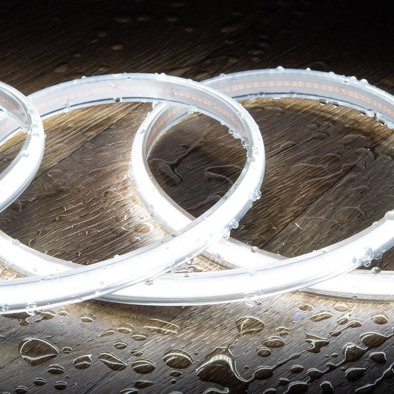 220-240V AC 8W/M Dimmable LED COB Strip Light 720Lm/M IP65 50m
