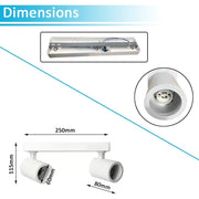 Surface Mounted Adjustable LED Spotlight in White for 2 Phase GU10 - Flood & Spot Lights - Downlights