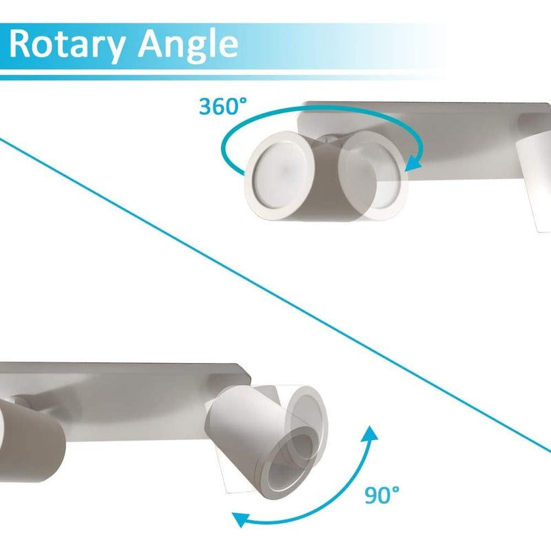 Surface Mounted Adjustable LED Spotlight in White for 3 Phase GU10 - Flood & Spot Lights - Downlights