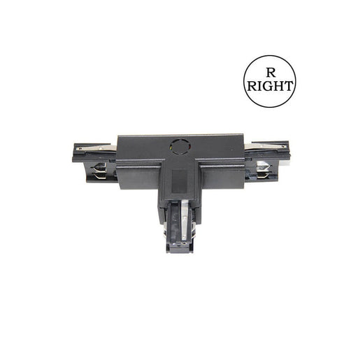 T-shaped 3 Circuit Track Light Connector in Black - Track Lighting Accessories - Accessories