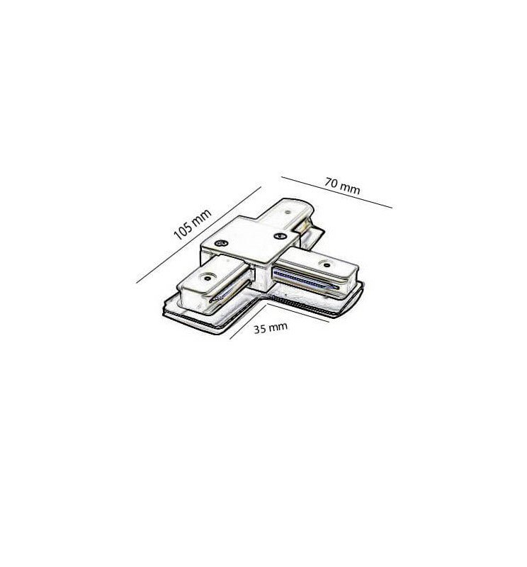 T-shaped Connector Black for Single Phase REINFORCED LED Track - Track Lighting Accessories - Track Lighting