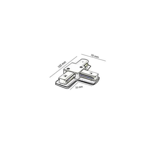 T-shaped Connector for Single Phase Track - Track Lighting Accessories - Track Lighting