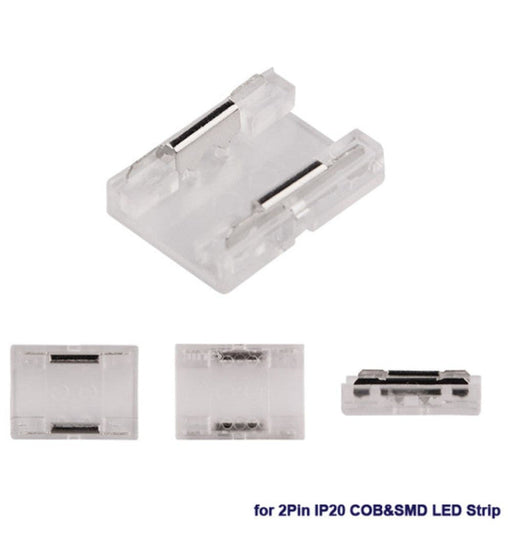 Transparent Union Connector for COB + SMD LED Strips 8mm - 10mm IP20 - Electronics Component Connectors - Accessories