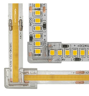 Transparent Union L Connector for COB + SMD LED Strips 8mm - 10mm IP20 - Electronics Component Connectors - Accessories